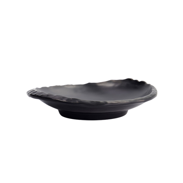 TDS, Plate, Melamine Iwate Black, 18.5x18.3x4.5cm, Item No. 33282