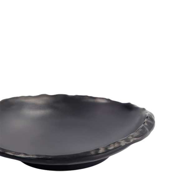 TDS, Plate, Melamine Iwate Black, 18.5x18.3x4.5cm, Item No. 33282