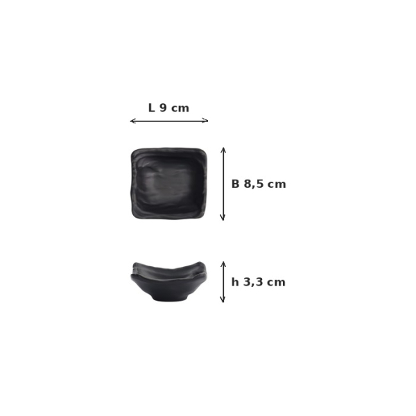 Saucenschale Iwate Black, Melamin, 9 × 8,5 × 3,3 cm, 70 ml, Art.-Nr. 33284