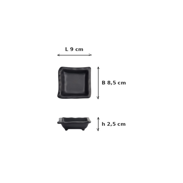 Saucenschale Iwate Black, Melamin, 9 × 8,5 × 2,5 cm, 80 ml, Art.-Nr. 33285