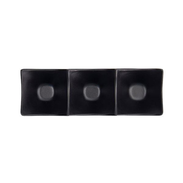 TDS, Sauce Bowl, Melamine Iwate Black, 3Pcs, 18.7x6.2x4.4cm 114ml, Item No. 33287