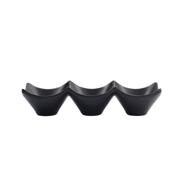 TDS, Sauce Bowl, Melamine Iwate Black, 3Pcs, 18.7x6.2x4.4cm 114ml, Item No. 33287