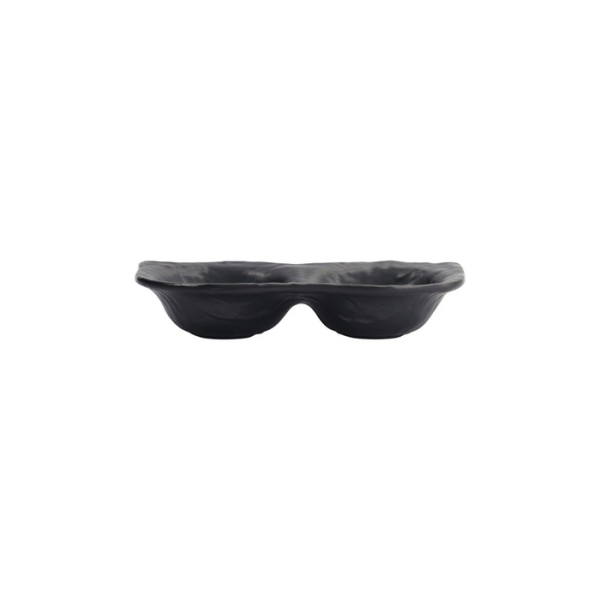Saucenschale mit 2 Mulden Iwate Black, Melamin, 19,2 × 9,4 × 3,6 cm, 110 ml, Art.-Nr. 33288