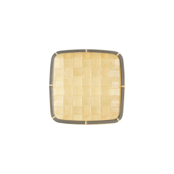 Square Plate, Bamboo, 15.2 × 15.2 × 2 cm, Item No. 33290