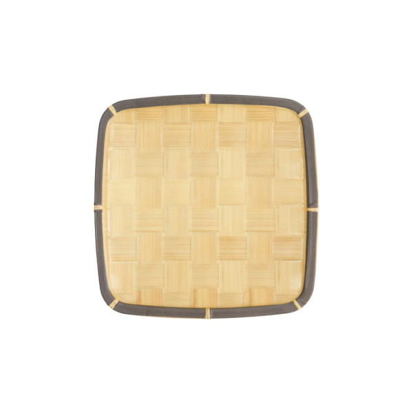Square Plate, Bamboo, 19 × 19 × 2.6 cm, Item No. 33291
