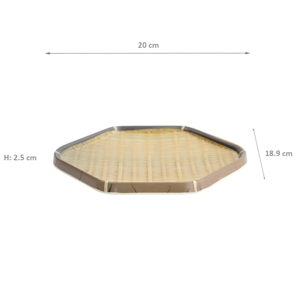 TDS, Hexagon Teller, Bamboo, 20x18,9x2,5cm, Art.-Nr. 33292