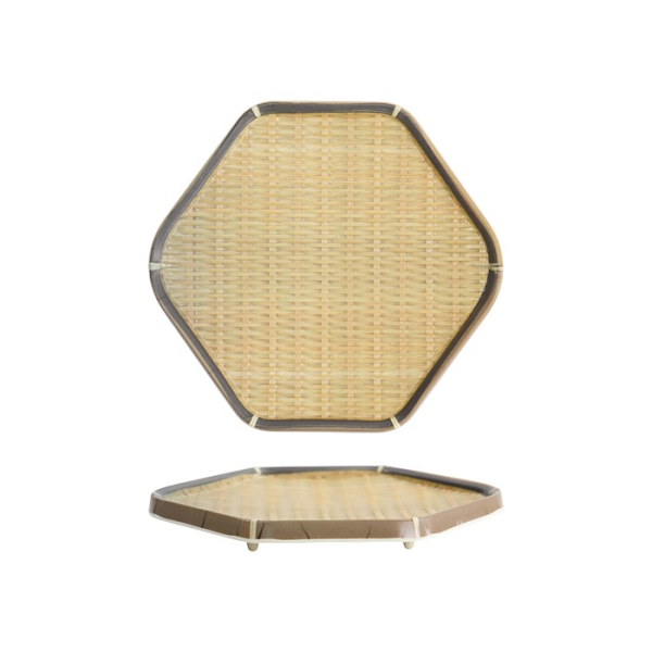 Tokyo Design Studio Hexagonal Plate, Bamboo, 20 × 18.9 × 2.5 cm