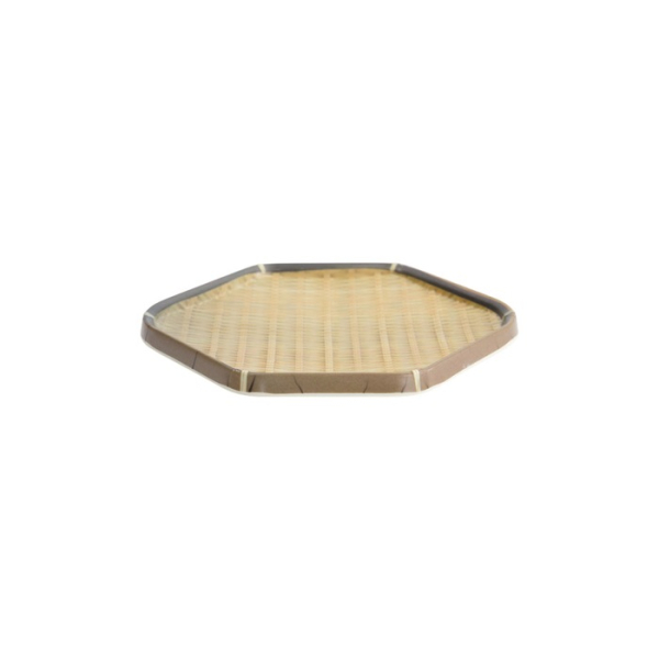 Hexagonal Plate, Bamboo, 20 × 18.9 × 2.5 cm, Item No. 33292
