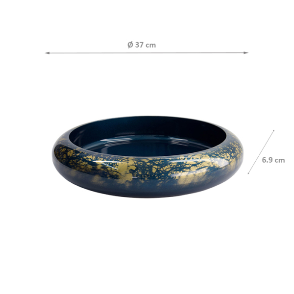 TDS, Sushi Oke, Marble, Outer 37 x 6.9 cm Inner 31.3 x 5 cm, Blue/Gold - Item No. 33298