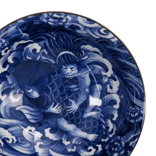 TDS, Schale, Yakuza, Carp, Blau/Weiß, Ø 21x8,7cm 1300ml, Art.-Nr. 33339