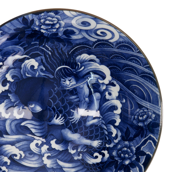 TDS, Schale, Yakuza, Carp, Blau/Weiß, Ø 25,2x7,7cm 1600ml ,  Art.-Nr. 33343