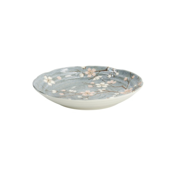 Plate Fujisakura Grey, Porcelain, Ø 22 × 4 cm, Item No. 33347