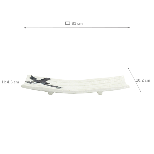 TDS, Rectangular Plate, Mino Craft, White, 31x10.2x4.5cm, Item no. 33372
