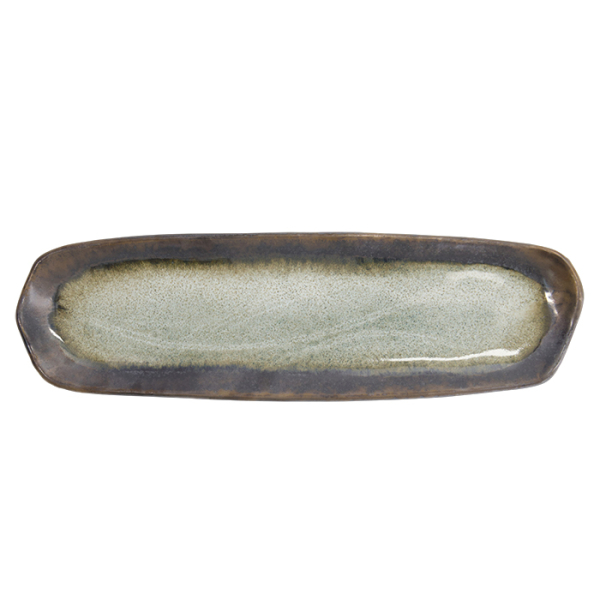 TDS, Rechteckiger Teller, Yamasaku, Weiß/Braun, 34x10x2cm , Art.-Nr. 33379