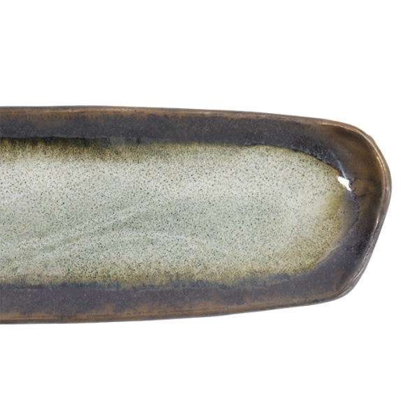 TDS, Rechteckiger Teller, Yamasaku, Weiß/Braun, 34x10x2cm , Art.-Nr. 33379