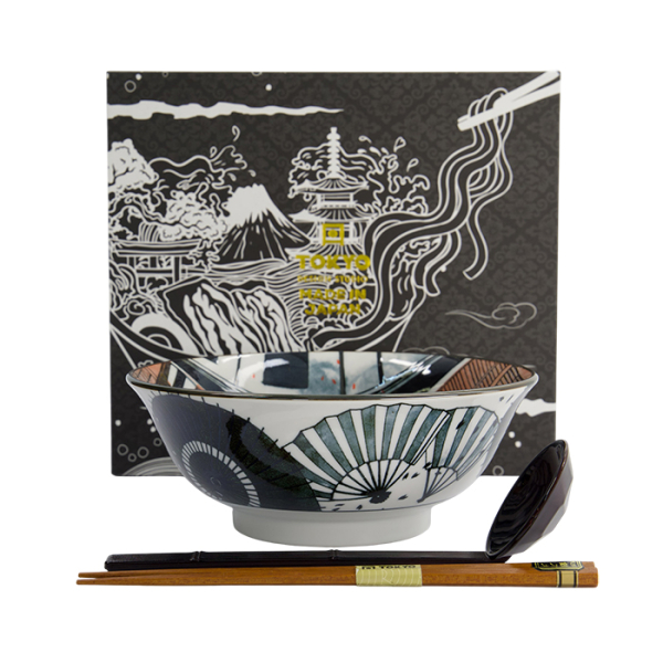 TDS, Asakusa, Ramen Bowl Giftset, 3 pcs, Ø 20.5 x 8 cm 1250 ml, Geisha, Item No. 33390