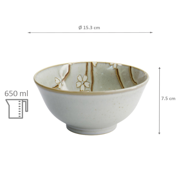 TDS, Bowl, Sakura, Ø 15.3x7.5cm, 650ml, Item No. 33403