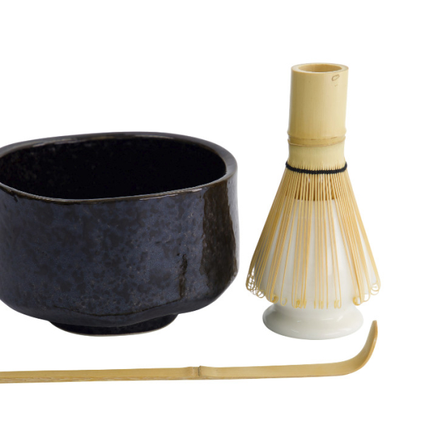 Matcha Schale Geschenkset 4-tlg., 12x7,5cm, Akeyo Black, Art.-Nr. 33411