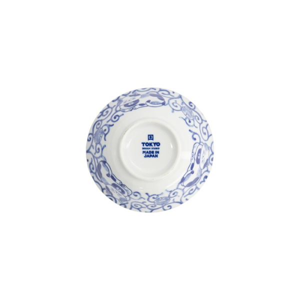 Tayo Bowl Kawaii Cat Neko Blue (Blue/White), Porcelain, Ø 14.9 × 6.7 cm, 500 ml, Item No. 33414