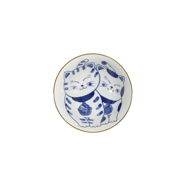 Tayo Bowl Kawaii Cat Neko Blue (Blue/White), Porcelain, Ø 14.9 × 6.7 cm, 500 ml, Item No. 33416