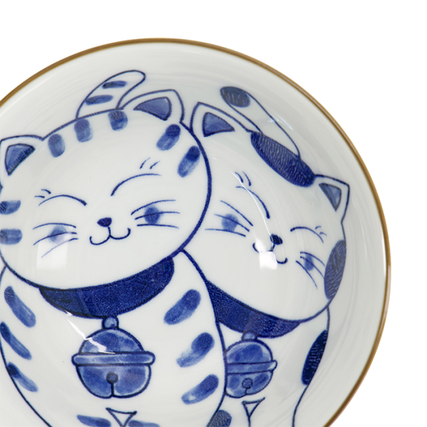 TDS, Tayo Bowl, Kawaii Cat Neko, Blue, Ø 14.9x6.7cm 500ml, Item No. 33416