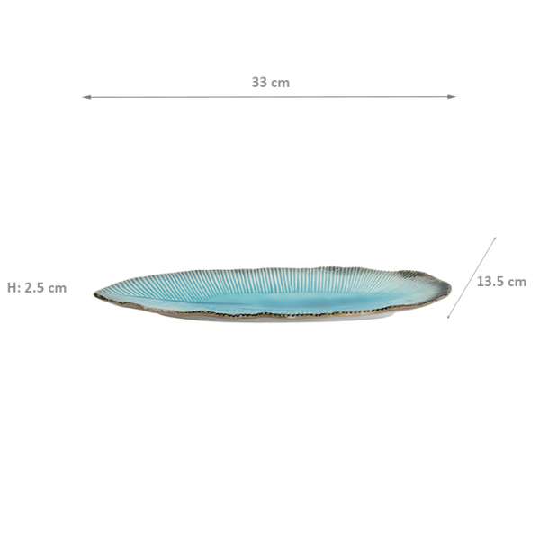 TDS, Langer Teller, Yamasaku, Blau, 33x13,5x2,5cm, Art.-Nr. 33428