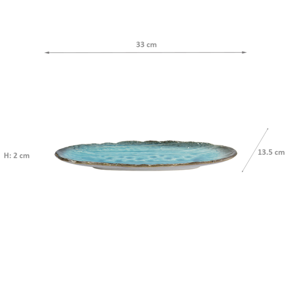 TDS, Oval Teller, Yamasaku, Blau, 33x13,5x2cm, Art.-Nr. 33430