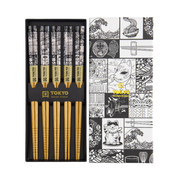 TDS, Chopstick Gift Set, Tokyo Fan, 5 pair, Item No. 33455