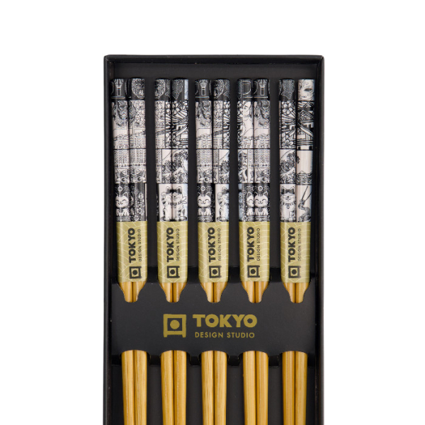 TDS, Chopstick Gift Set, Tokyo Fan, 5 pair, Item No. 33455