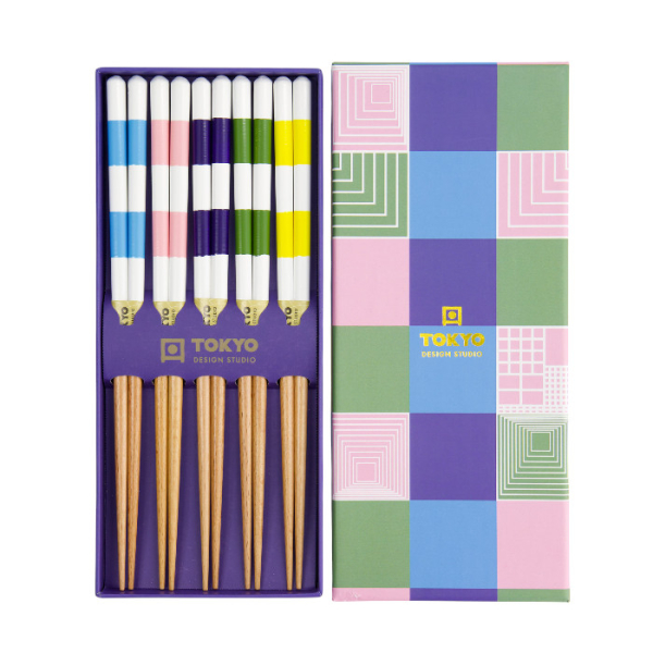 TDS, Chopstick Gift Set, Square, 5 pair, Item No. 33456