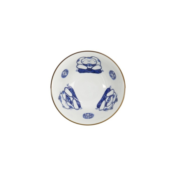 Tayo Bowl Kawaii Cat Neko Blue (Blue/White), Porcelain, Ø 14.9 × 6.7 cm, 500 ml, Item No. 33484