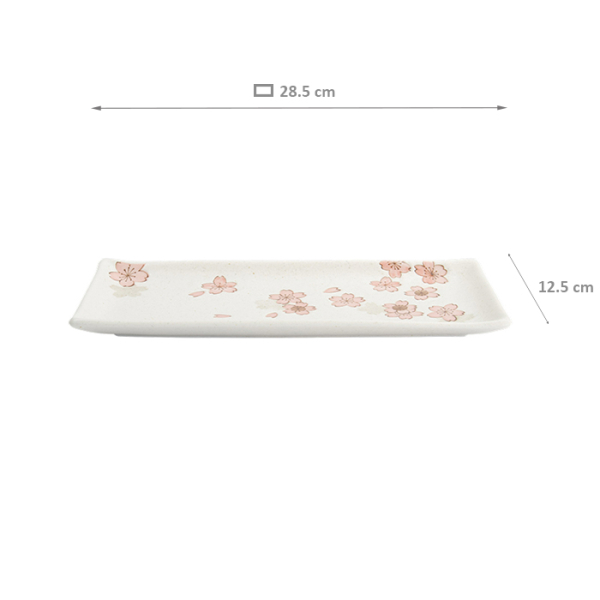 TDS, Rechteckiger Teller, Sakura, Weiß, 28,5x12,5cm, Art.-Nr. 33492