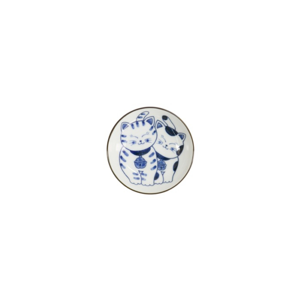 Schale Kawaii Cat Neko Weiß/Blau, Porzellan, Ø 10,2 × 2,5 cm, Art.-Nr. 33505
