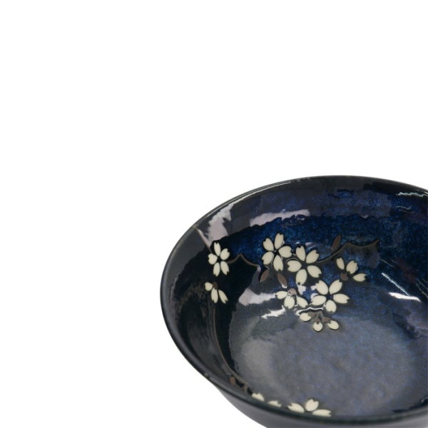 Ramen Bowl Cobalt Blue Sakura, Porcelain, Ø 20.5 × 8 cm, 1.2 l, Item No. 33516