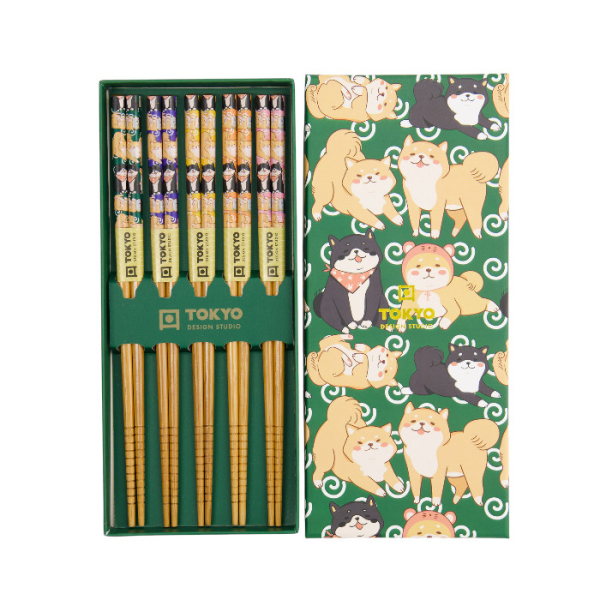 TDS, Chopstick Gift Set, Shiba, 5 Pair, Item No. 33521