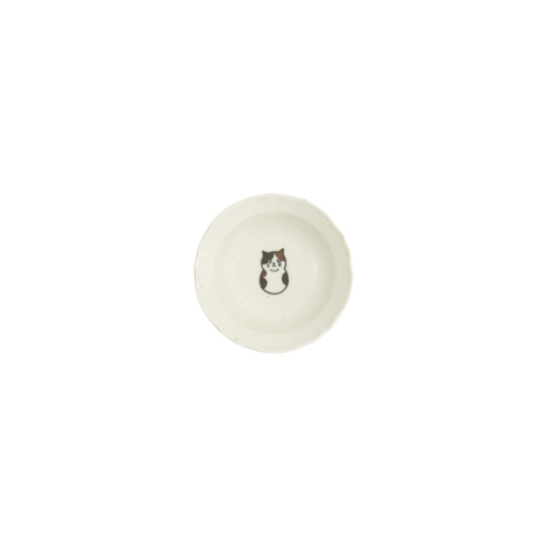 Saucenschale Kawaii Cat Braun/Weiß, Porzellan, Ø 10,2 × 2,3 cm, Art.-Nr. 33533