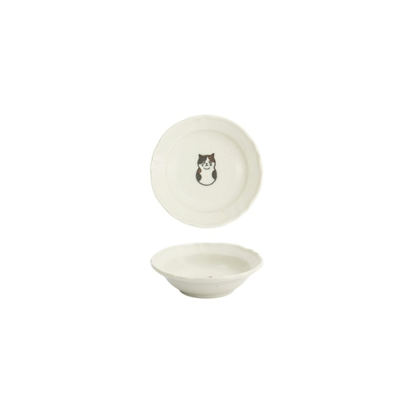 Tokyo Design Studio Saucenschale Kawaii Cat Weiß, Porzellan, Ø 10 × 3 cm