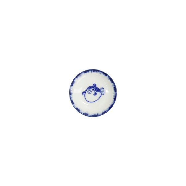 Saucenschale Puffer Fish Blau/Weiß, Porzellan, Ø 9 × 2 cm, Art.-Nr. 33559