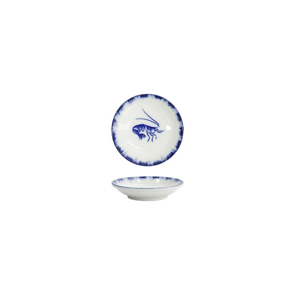 Tokyo Design Studio Saucenschale Shrimp Blau/Weiß, Porzellan, Ø 9 × 2 cm