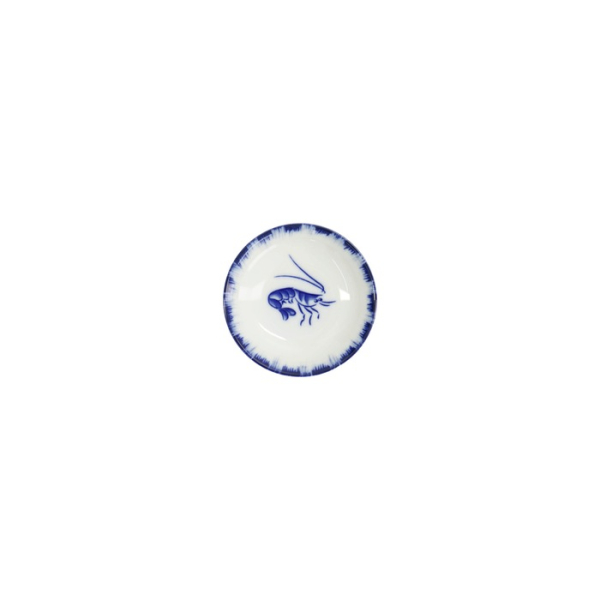 Saucenschale Shrimp Blau/Weiß, Porzellan, Ø 9 × 2 cm, Art.-Nr. 33562