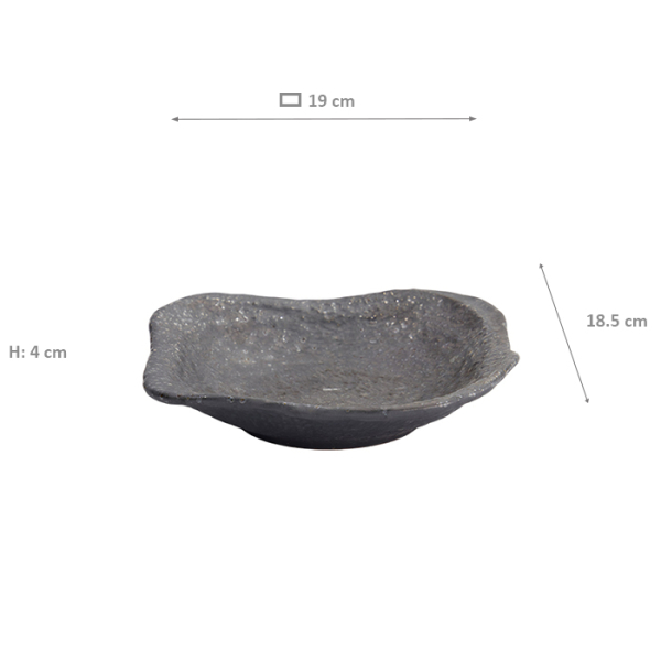 TDS, Teller, Mino Craft, Grau, 19x18,5x4cm, Arkl No. 33586