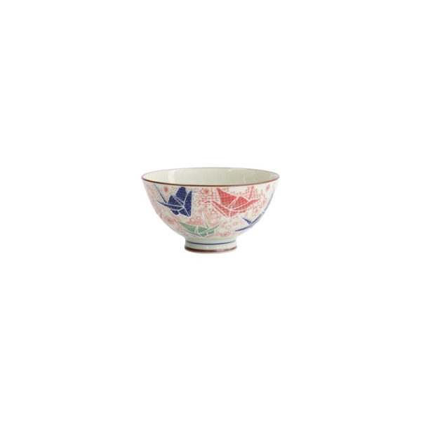 Reisschale Kawaii Origami Crane Rot (Rot/Blau), Porzellan, Ø 11,5 × 6 cm, 300 ml, Art.-Nr. 33591