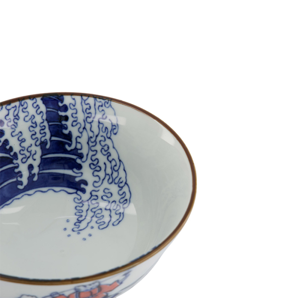 TDS, Tayo Bowl, Kawaii Wave Cat, Bl/Rd, Ø 15x7 cm, Item No. 33598