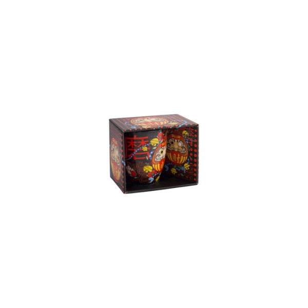 Tokyo Design Studio Mug Kawaii Daruma Red/Black in Gift Box, Porcelain, Ø 8.5 × 10.2 cm, 380 ml