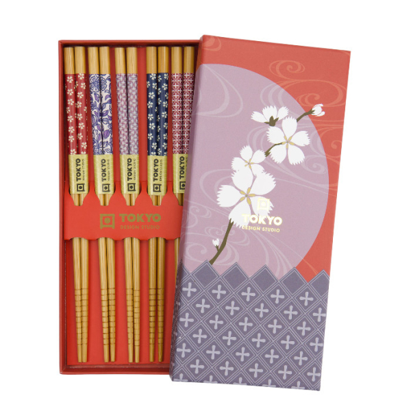 5 Paar Essstäbchen EDO Japan bei g-HoReCa