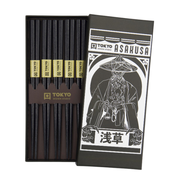 Black Stripe DJ 5 Paar Essstäbchen bei g-HoReCa