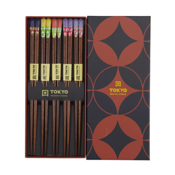 TDS, 5 Paar Essstäbchen Geschenkset, Red Black, Art.-Nr. 33642