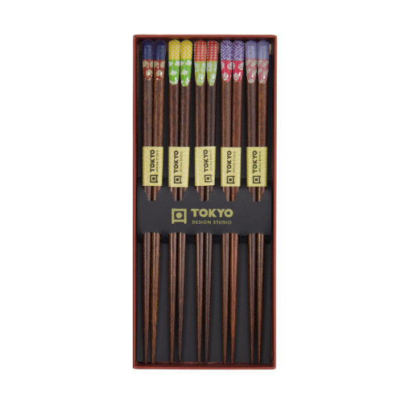 TDS, 5 Paar Essstäbchen Geschenkset, Red Black, Art.-Nr. 33642