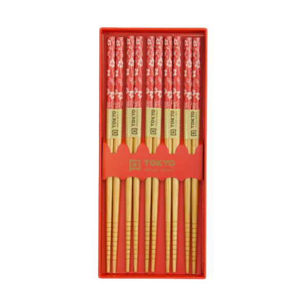 TDS, 5 Paar Essstäbchen Geschenkset, Red Leaf, Art.-Nr. 33643
