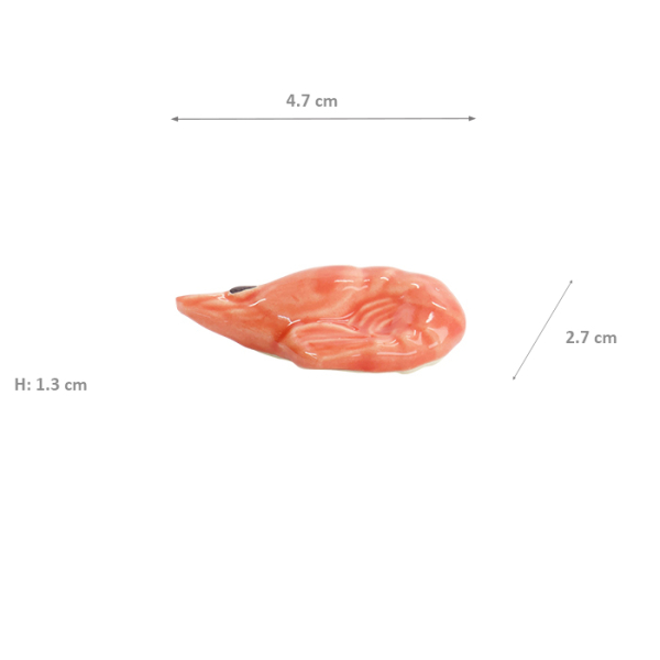 TDS, Kawaii Chopstick Rest, Shrimp, 4.7x2.7x1.3cm, Item No. 33657